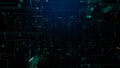 Digital Cyberspace with Particles, Digital Data Network and Blockchain Connections. High-Speed Connection and Data Analysis, Royalty Free Stock Photo