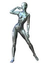 Digital 3D Illustration of a female Cyborg Royalty Free Stock Photo