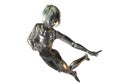 Digital 3D Illustration of a female Cyborg Royalty Free Stock Photo