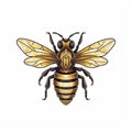 Digital 2D illustration Honey bee Logo Royalty Free Stock Photo