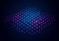 A digital 3D mesh network pattern featuring interconnected nodes in a gradient from Royalty Free Stock Photo