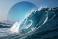 Digital abstract wave with blue circular shape Royalty Free Stock Photo