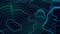 Digital 3D topographic contour line geographic map pattern Royalty Free Stock Photo