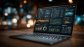 Digital Dashboard Analytics Data Visualization on Laptop Screen Royalty Free Stock Photo