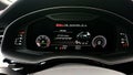 Digital dashboard of a car with speedometer, tachometer, indicators of driving modes and electronic assistants. I Royalty Free Stock Photo