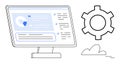 Digital Dashboard with Data Analytics and Gear Icon for Process Optimization Royalty Free Stock Photo