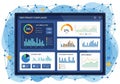 Digital dashboard for data privacy compliance featuring various Royalty Free Stock Photo