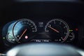 Car Interior: Digital Instrument Panel with Comfort Display Royalty Free Stock Photo