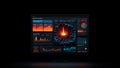 Advanced Digital Dashboard Showcasing Complex Data Visualizations and Analytics Royalty Free Stock Photo
