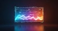 Digital dashboard displaying complex data analysis with wave patterns and circuit lines Royalty Free Stock Photo