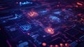 Digital dashboard displaying data analytics and futuristic interface Royalty Free Stock Photo