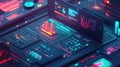 Digital dashboard displaying data analytics and futuristic interface Royalty Free Stock Photo