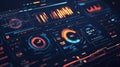 Digital dashboard displaying data analytics and information interface Royalty Free Stock Photo