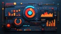 Digital dashboard displaying data analytics and user interface Royalty Free Stock Photo