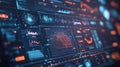 Digital dashboard displaying data analytics and user interface Royalty Free Stock Photo