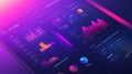 Digital dashboard displaying financial data and analytics Royalty Free Stock Photo