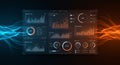 Digital dashboard displaying multiple data visualizations, including bar graphs, line Royalty Free Stock Photo