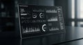 A digital dashboard displaying various data analytics on a sleek, dark interface, Royalty Free Stock Photo