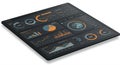 A digital dashboard displaying various data visualizations and graphs on a dark Royalty Free Stock Photo