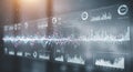 Digital dashboard displaying various data visualizations, including bar charts, line Royalty Free Stock Photo