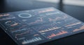 Digital dashboard displaying various data visualizations, including bar charts, line Royalty Free Stock Photo