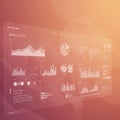 A digital dashboard displaying various data visualizations, including bar graphs, line Royalty Free Stock Photo