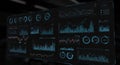 Digital dashboard displaying various data visualizations, including line graphs, bar Royalty Free Stock Photo