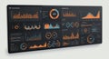 A digital dashboard displays various business analytics. This monitor features Royalty Free Stock Photo