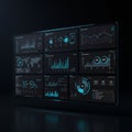 Car dashboard display featuring a touchscreen interface with various app icons, Royalty Free Stock Photo
