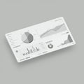 A digital dashboard featuring multiple data visualizations on a rectangular screen. It Royalty Free Stock Photo