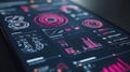 digital dashboard graphs data analysis Royalty Free Stock Photo