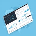 A digital dashboard interface displaying Customer Relationship Management (CRM) Royalty Free Stock Photo