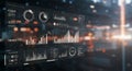 A digital dashboard interface displaying various analytics and data visualizations. The Royalty Free Stock Photo