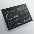 A digital dashboard interface featuring various data visualizations, including bar Royalty Free Stock Photo