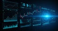Digital dashboard interface featuring various data visualizations such as line graphs, Royalty Free Stock Photo