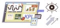 Digital Dashboard with KPI Metrics, Data Charts, and Workflow Visualization for Business Analysis Royalty Free Stock Photo