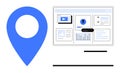 Digital Dashboard with Location Pin Highlighting Data Visualization and Analytics Royalty Free Stock Photo