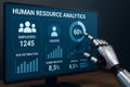 Human Resource Analytics Dashboard with Robot Hand Royalty Free Stock Photo