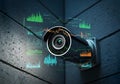 Digital dashboard showing biometric login notification with fingerprint and lock symbols, representing secure authentication UI Royalty Free Stock Photo