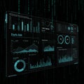 Digital dashboard with various data visualizations, including bar graphs, line charts, Royalty Free Stock Photo
