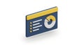 Digital data analysis dashboard with pie chart and task list isometric view Royalty Free Stock Photo