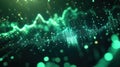 Digital data analysis displaying abstract green waveform concept Royalty Free Stock Photo