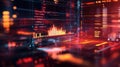 Digital data analysis displaying financial trading information on abstract interface Royalty Free Stock Photo