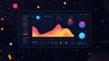 Digital data analytics dashboard displaying futuristic business ui Royalty Free Stock Photo