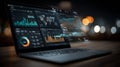 Digital Data Analytics Dashboard on a Laptop Screen Royalty Free Stock Photo