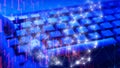 Digital data analytics dots and lines chaos connection Royalty Free Stock Photo