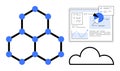 Digital Data Analytics with Molecular Structure and Cloud Storage Concept Royalty Free Stock Photo