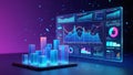 Digital Data Analytics Visualization Showing Business Growth Insights Royalty Free Stock Photo