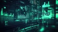Digital data analyzing financial growth on futuristic dashboard screen Royalty Free Stock Photo