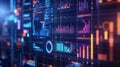 Digital data analyzing financial intelligence dashboard display Royalty Free Stock Photo